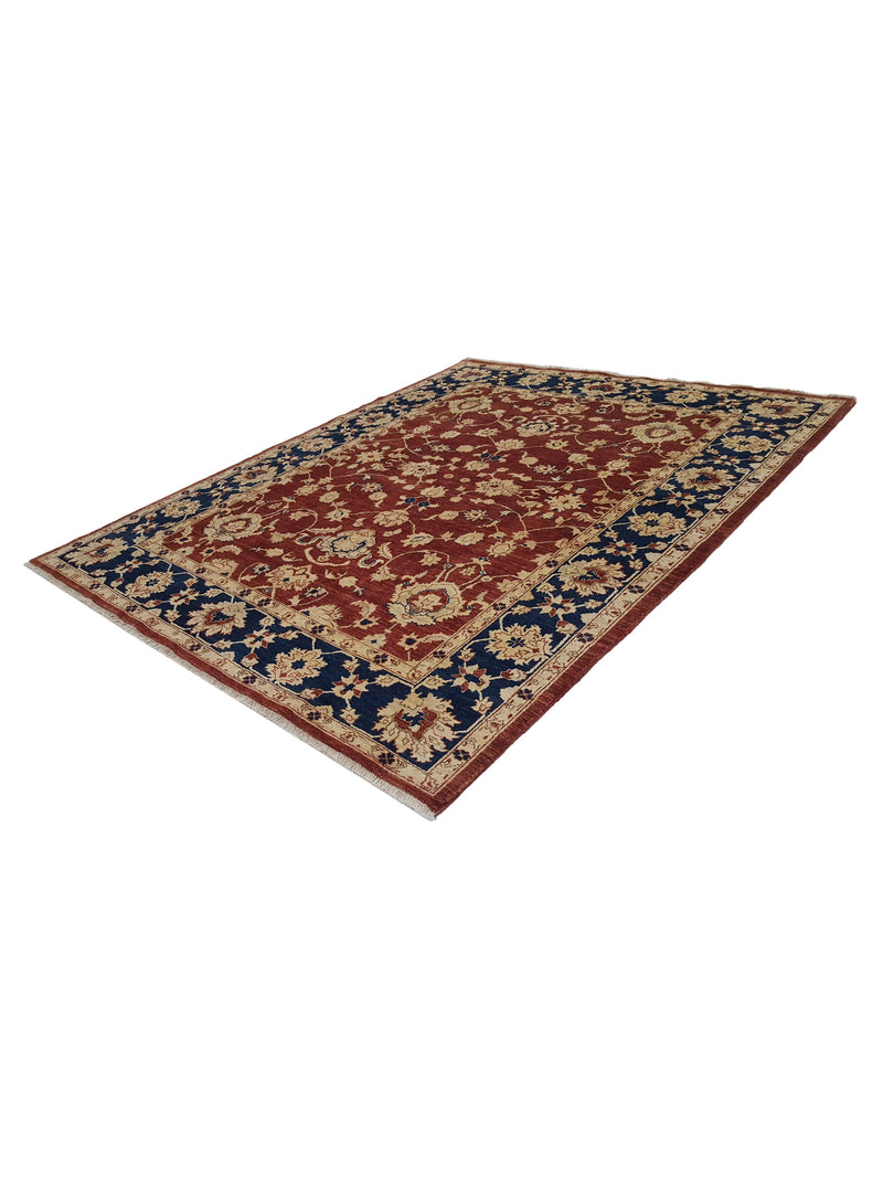 Pacific Ziegler 29043 Rust Blue Transitional Hand Knotted Rug