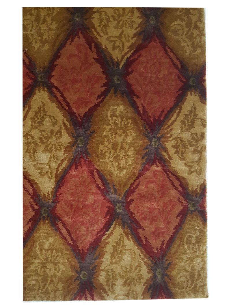 Pacific Gouri Ganga 29162 Gold Rust Modern Hand Knotted Rug