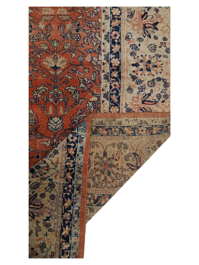 Fasa Antique Mahal 29240 Coral Ivory Traditional Antique Rug