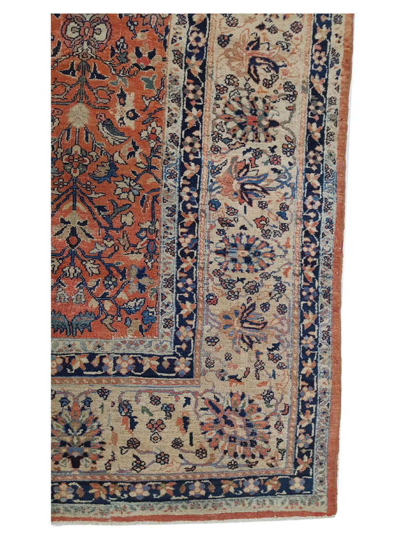 Fasa Antique Mahal 29240 Coral Ivory Traditional Antique Rug