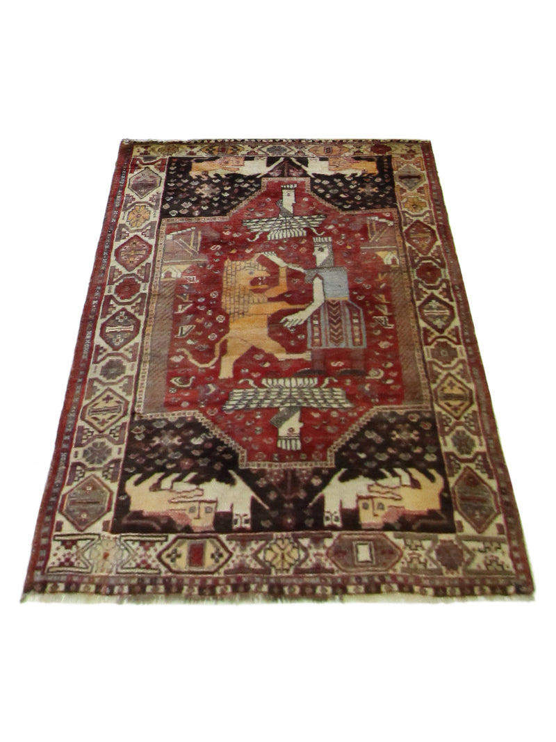 Fasa Antique Shiraz 29242 Rust Ivory Traditional Antique Rug