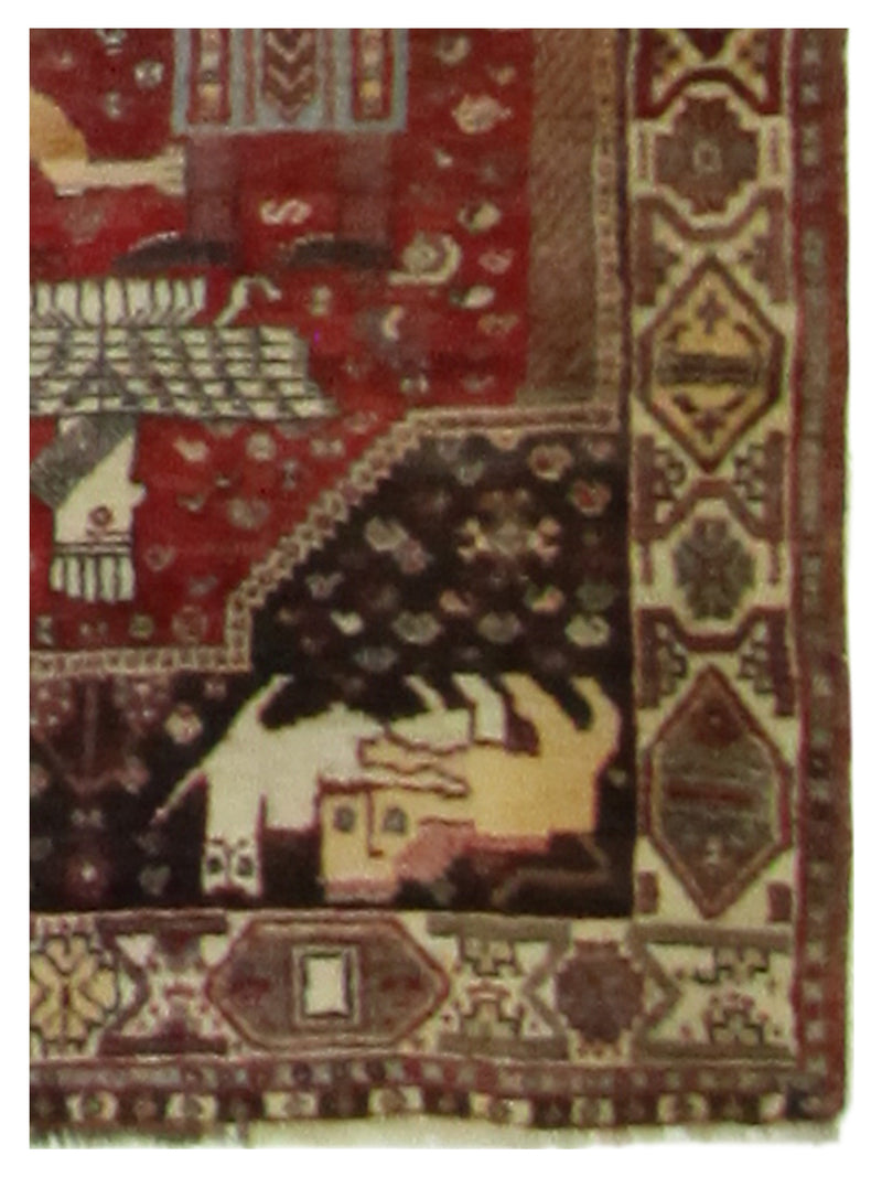 Fasa Antique Shiraz 29242 Rust Ivory Traditional Antique Rug
