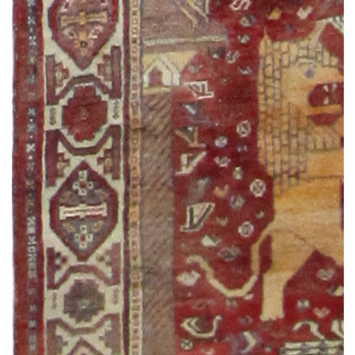 Fasa Antique Shiraz 29242 Rust Ivory Traditional Antique Rug