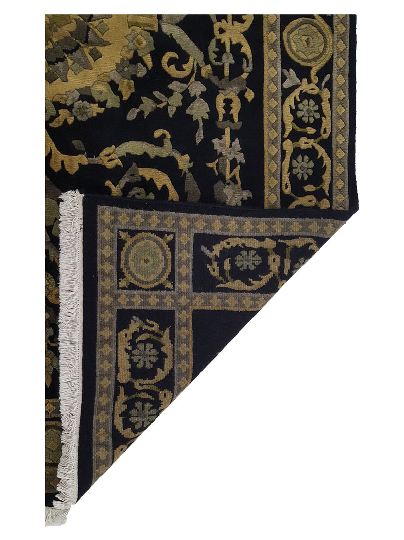 Pacific Gouri Ganga 29336 Black Gold Traditional Hand Knotted Rug