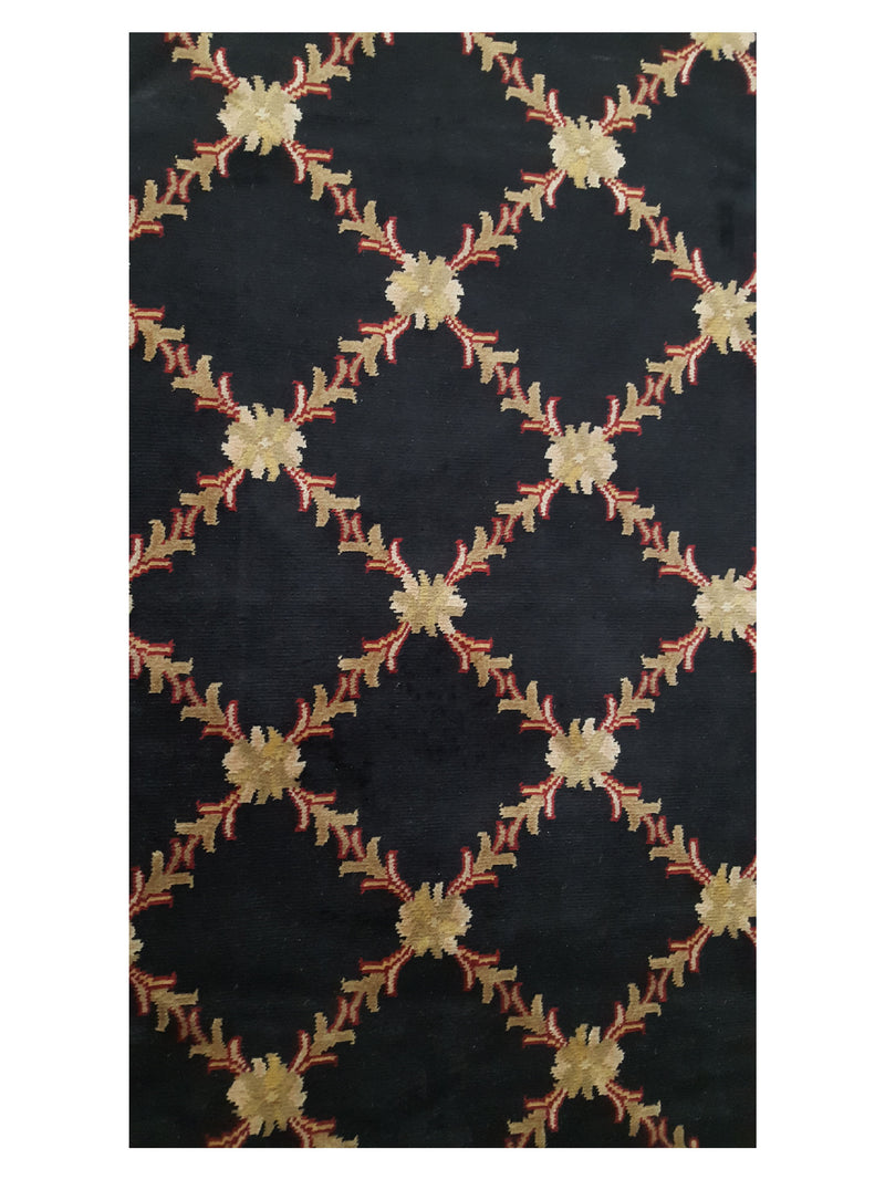 Pacific Gouri Ganga 29376 Black Gold Transitional Hand Knotted Rug