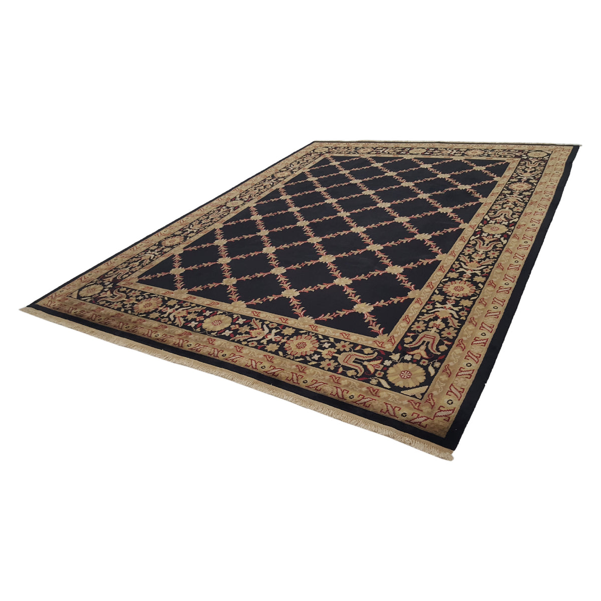 Pacific Gouri Ganga 29376 Black Gold Transitional Hand Knotted Rug