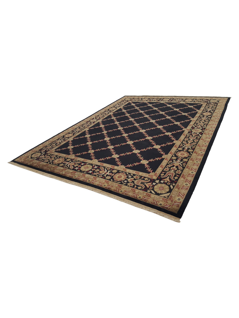 Pacific Gouri Ganga 29376 Black Gold Transitional Hand Knotted Rug