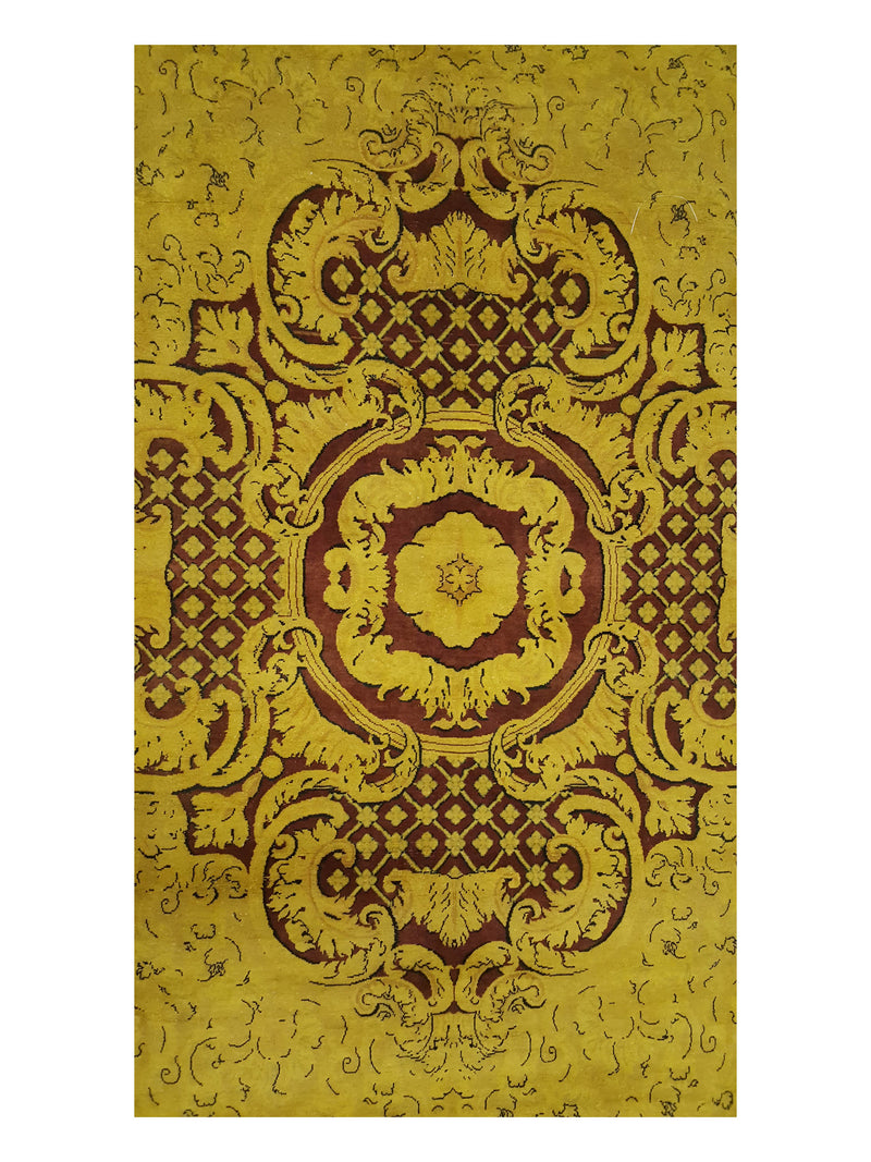 Pacific Classic 29378 Mustard Burgundy Transitional Hand Knotted Rug