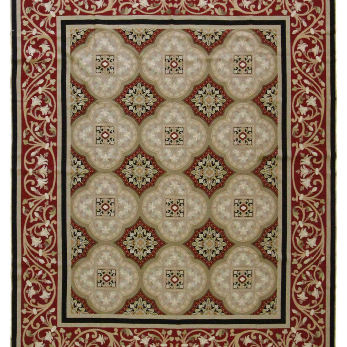 Pacific Needle Point  Beige Red Tapestry