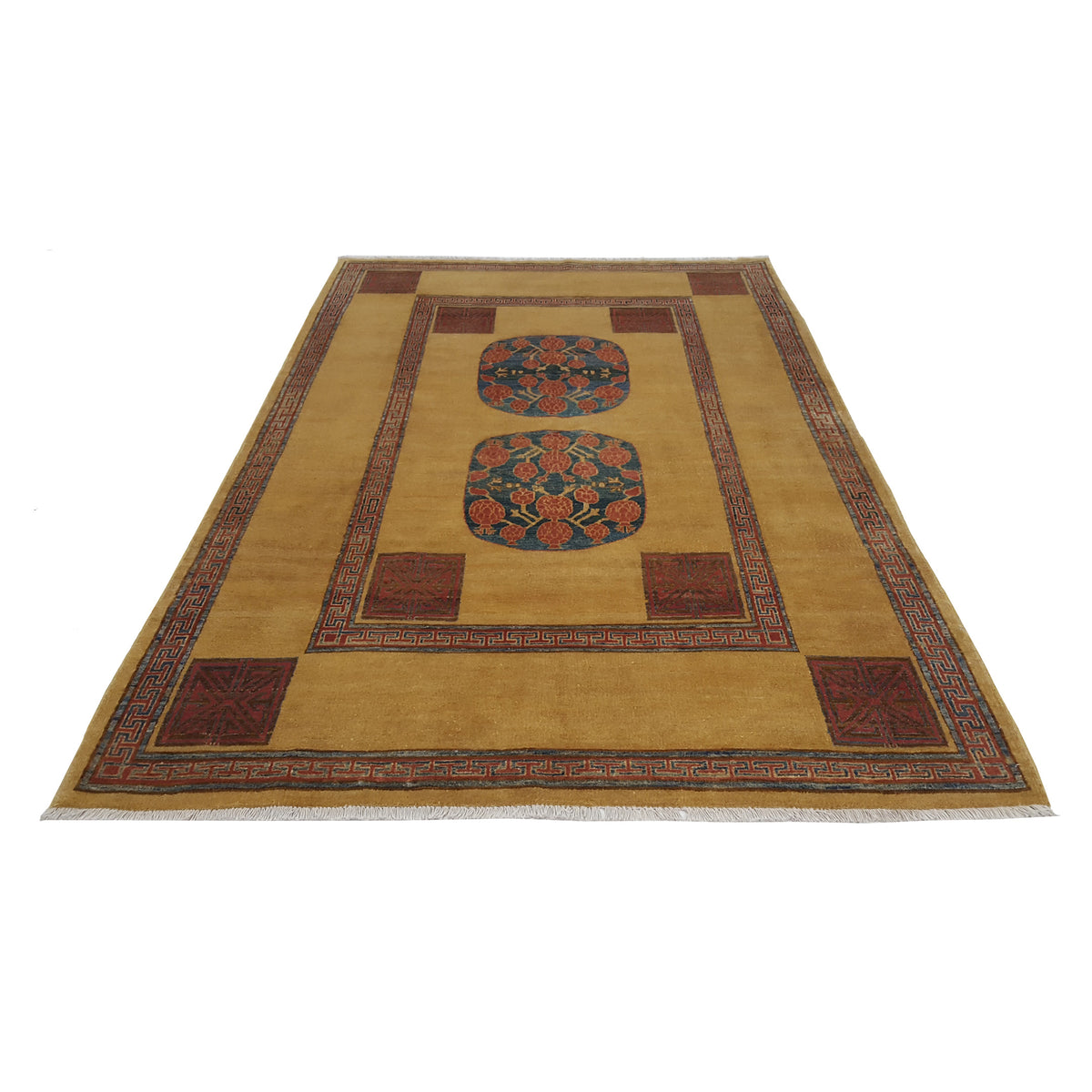 Pacific Khotan 29680 Gold Multi Transitional Hand Knotted Rug