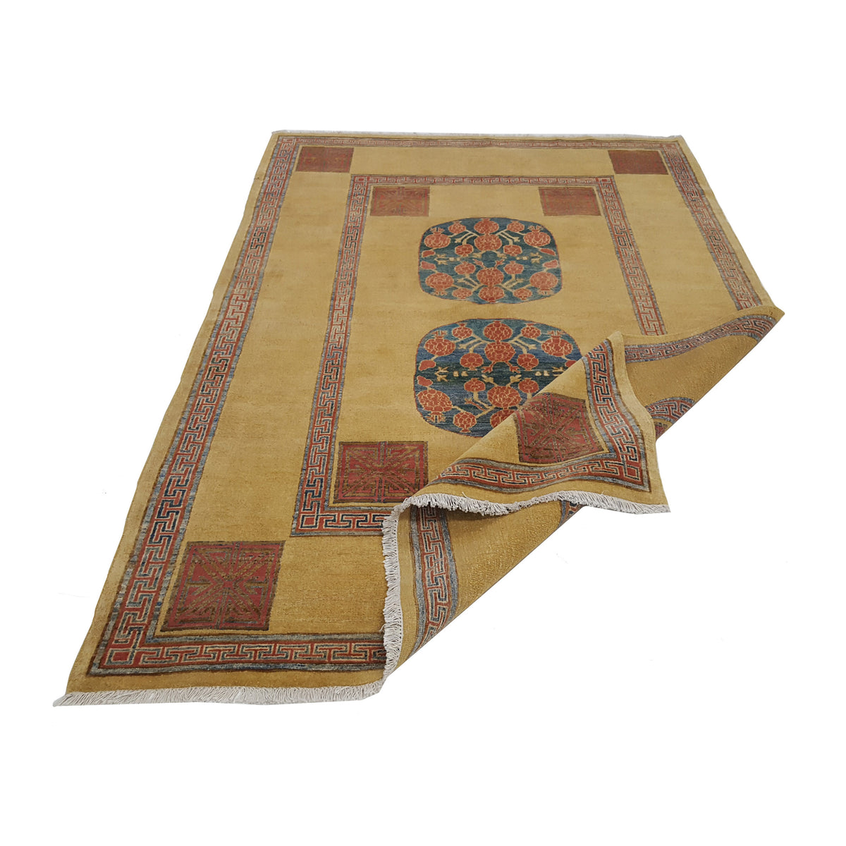 Pacific Khotan 29680 Gold Multi Transitional Hand Knotted Rug