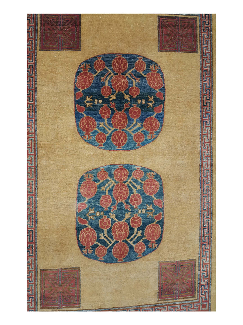Pacific Khotan 29680 Gold Multi Transitional Hand Knotted Rug