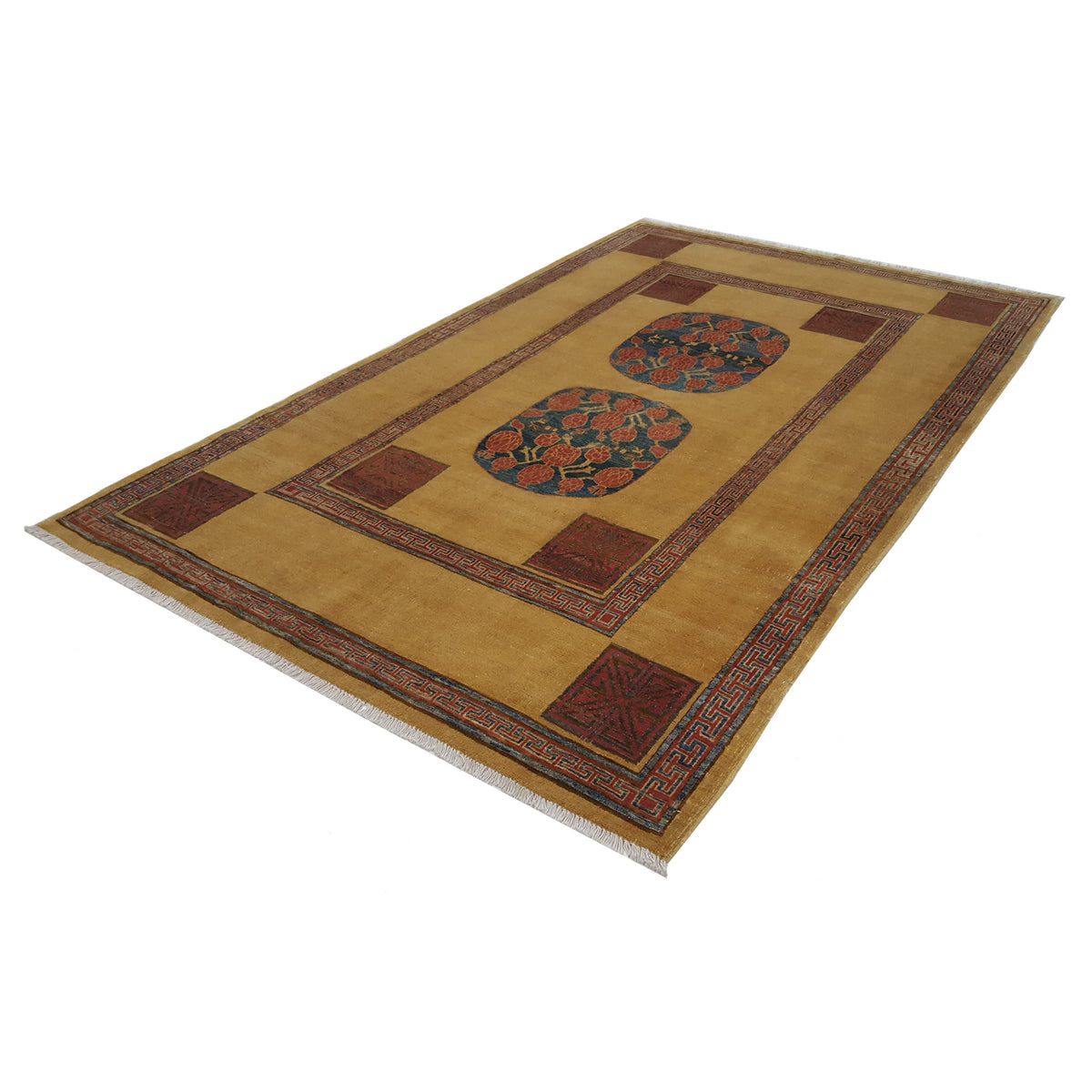 Pacific Khotan 29680 Gold Multi Transitional Hand Knotted Rug