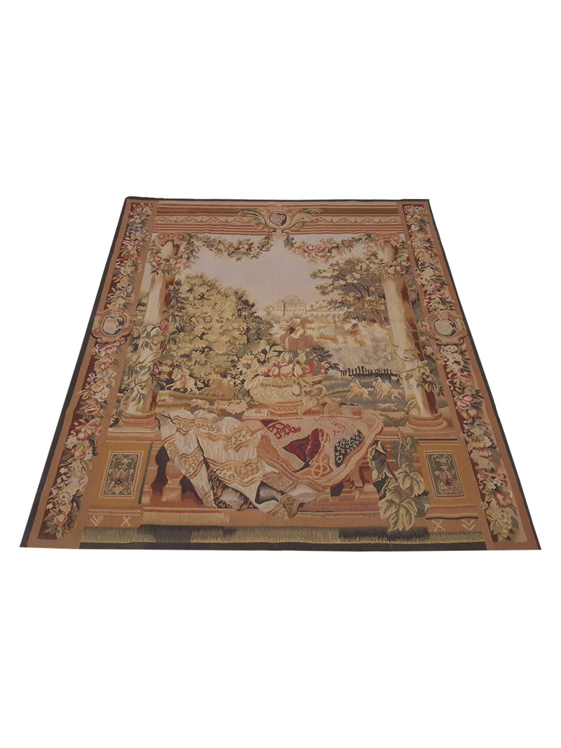 Pacific Tapestry 29702 Ivory Multi Tapestry Hand Knotted Rug