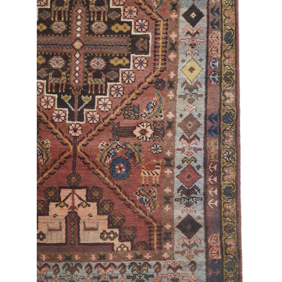 Fasa Antique Malayer 29768 Brick Blue Traditional Antique Rug