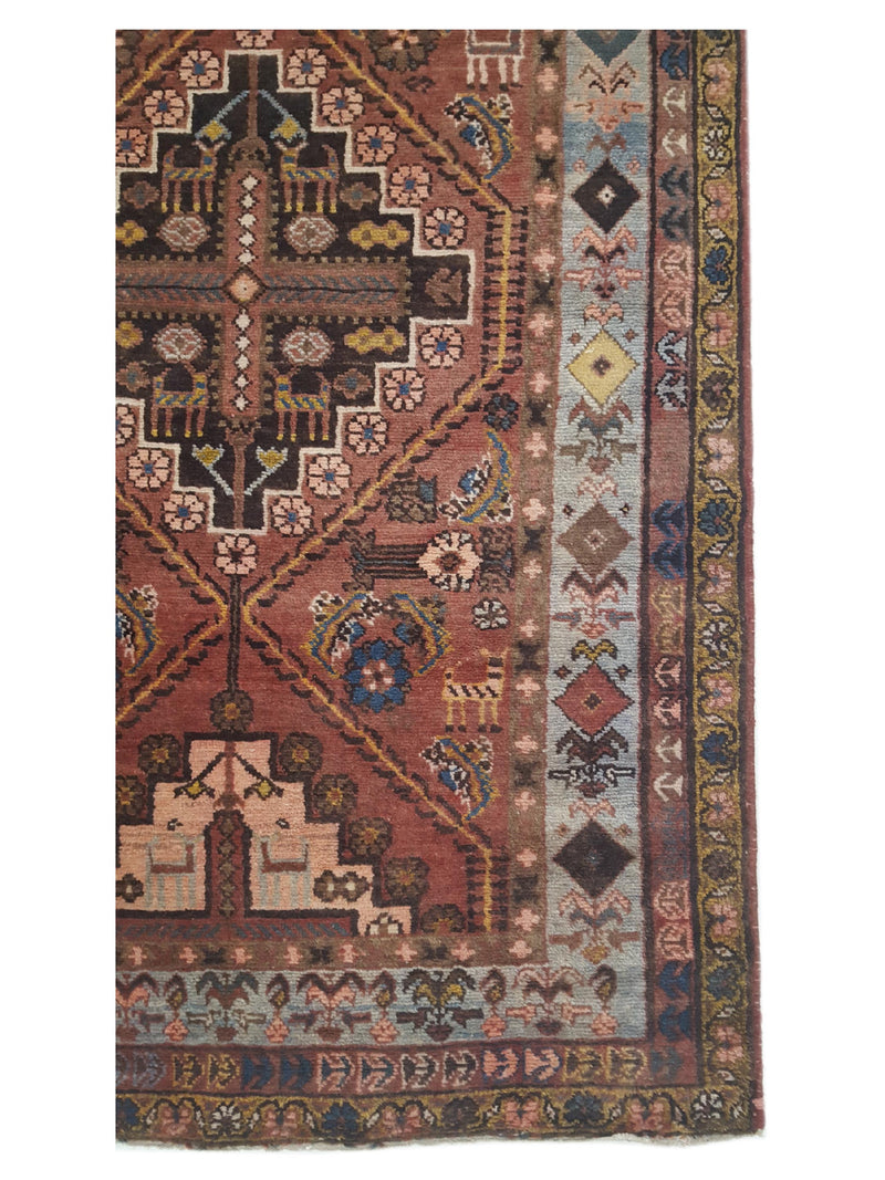 Fasa Antique Malayer 29768 Brick Blue Traditional Antique Rug