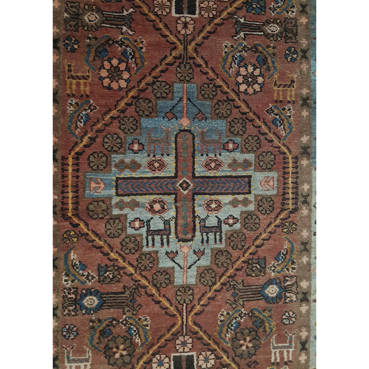 Fasa Antique Malayer 29768 Brick Blue Traditional Antique Rug