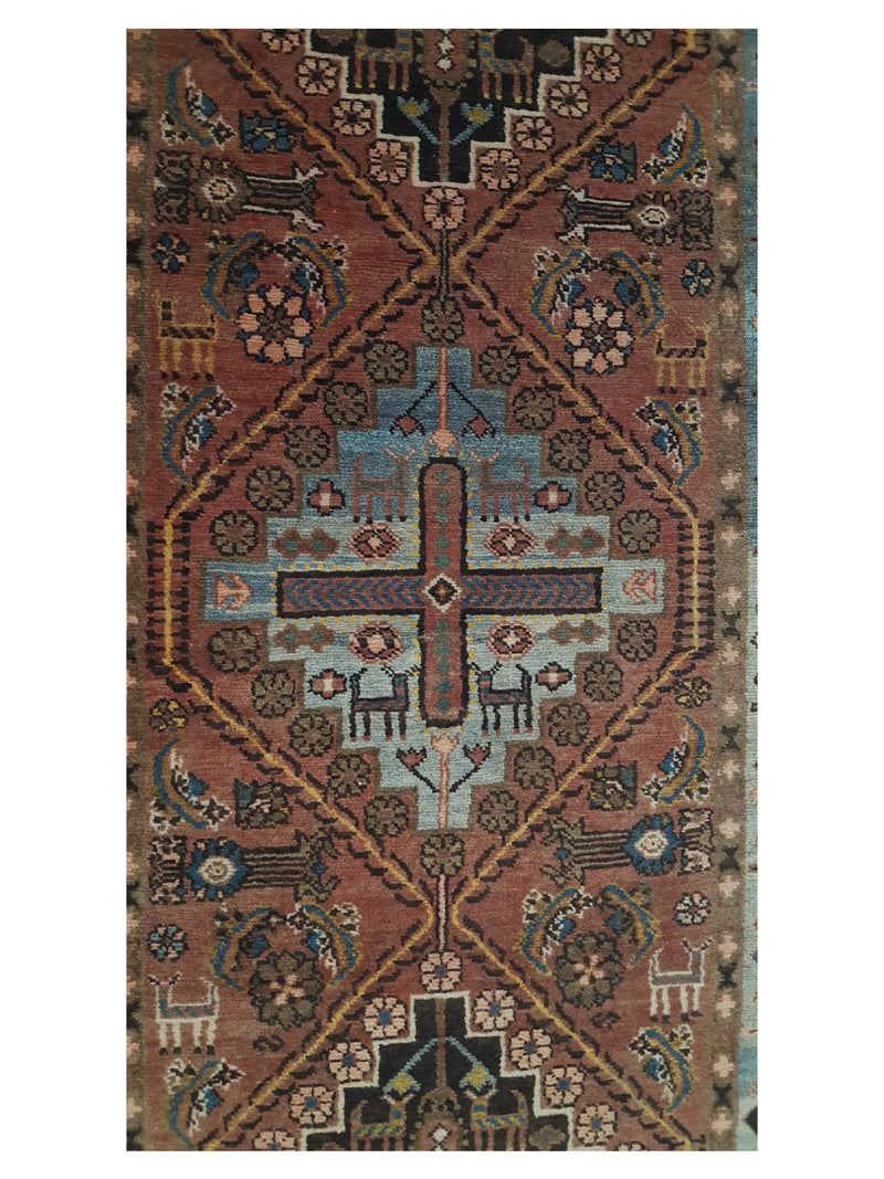 Fasa Antique Malayer 29768 Brick Blue Traditional Antique Rug