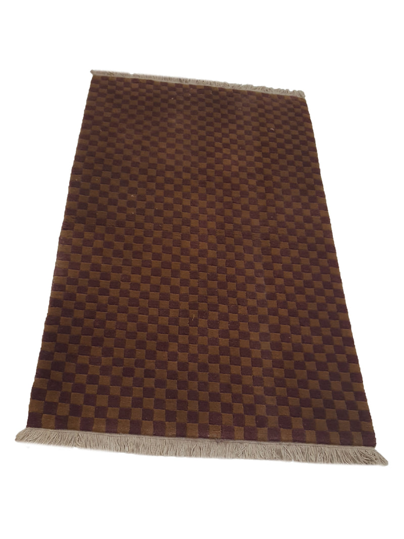 Pacific Gouri Ganga 29780 Burgundy Lt.Brown Transitional Hand Knotted Rug