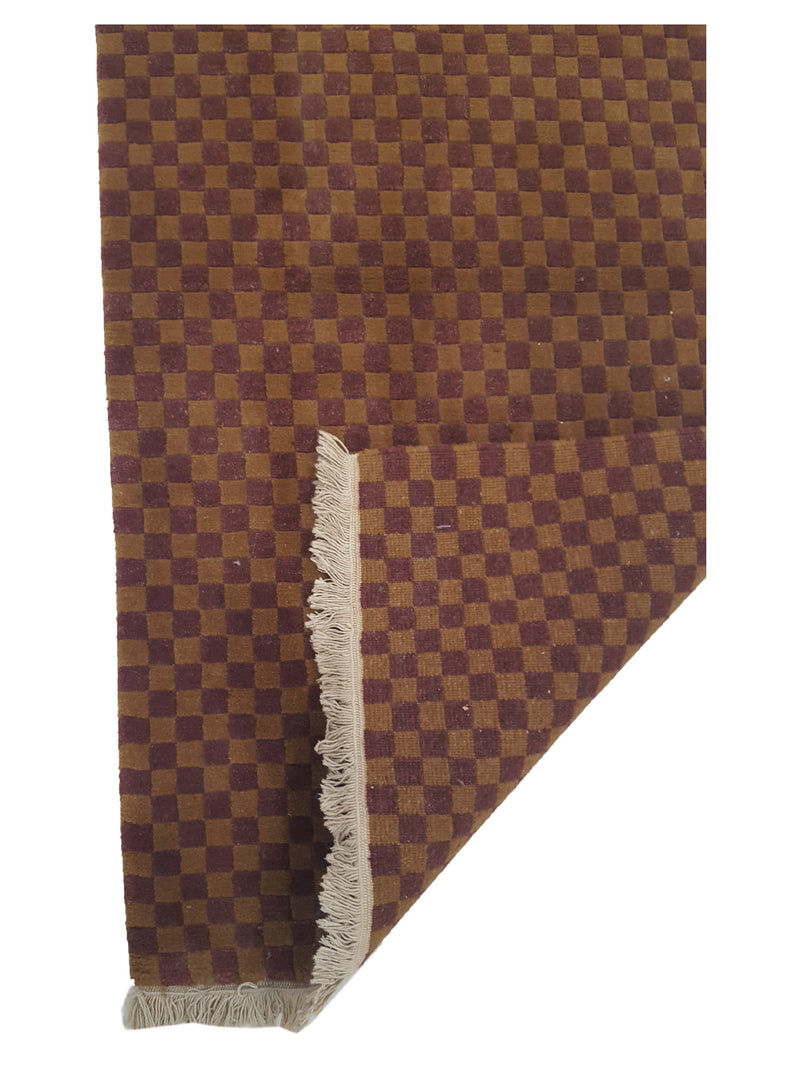 Pacific Gouri Ganga 29780 Burgundy Lt.Brown Transitional Hand Knotted Rug