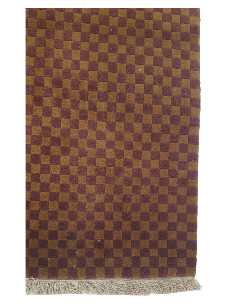 Pacific Gouri Ganga 29780 Burgundy Lt.Brown Transitional Hand Knotted Rug