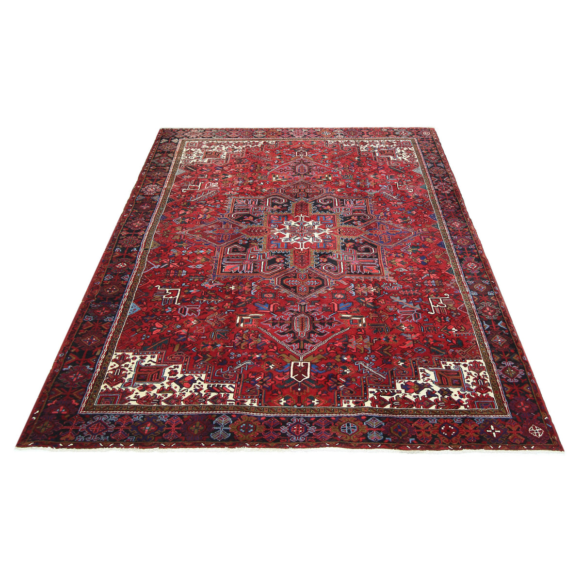 Pacific Heriz 29846 Red Black Traditional Hand Knotted Rug