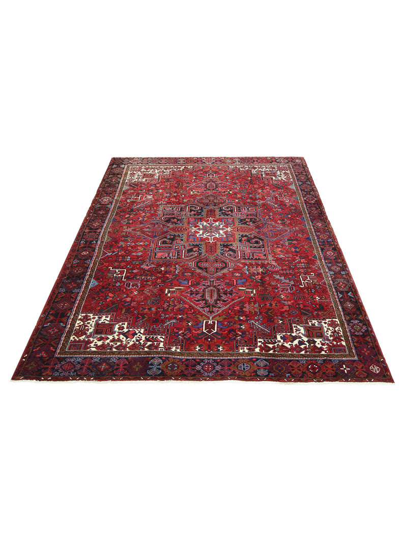 Pacific Heriz 29846 Red Black Traditional Hand Knotted Rug