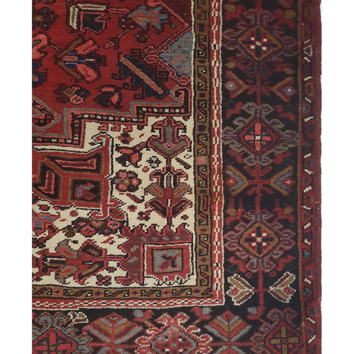 Pacific Heriz 29846 Red Black Traditional Hand Knotted Rug