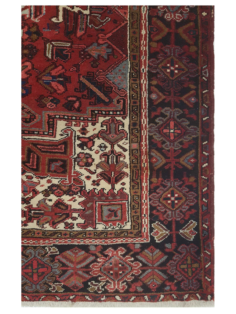 Pacific Heriz 29846 Red Black Traditional Hand Knotted Rug