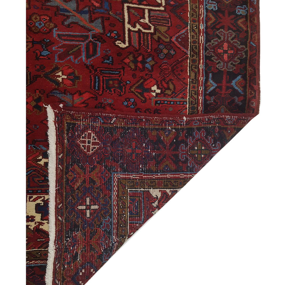 Pacific Heriz 29846 Red Black Traditional Hand Knotted Rug