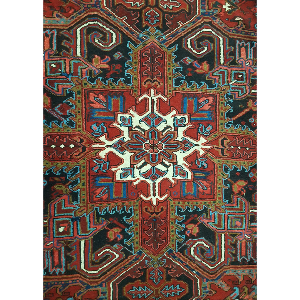 Pacific Heriz 29846 Red Black Traditional Hand Knotted Rug