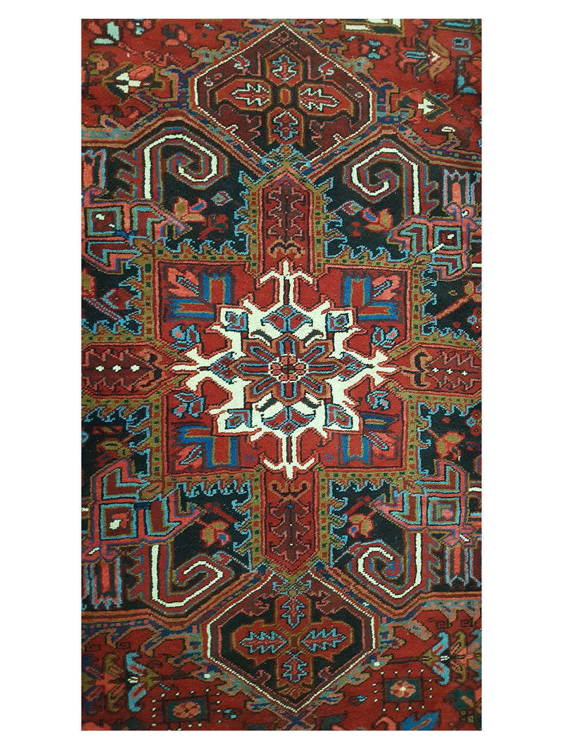 Pacific Heriz 29846 Red Black Traditional Hand Knotted Rug