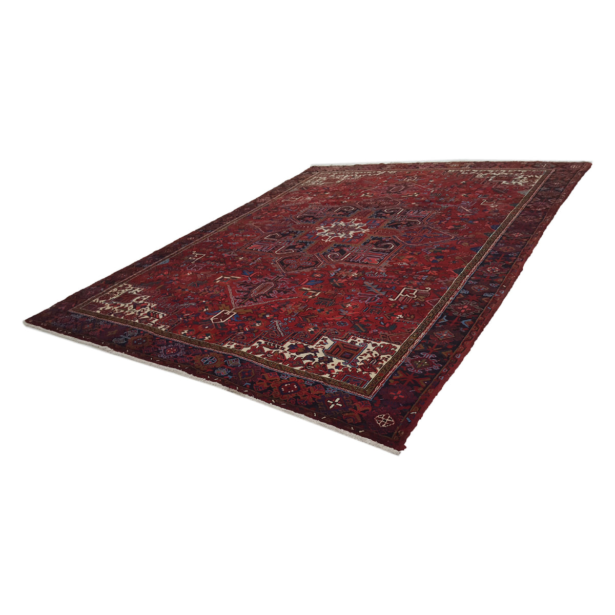 Pacific Heriz 29846 Red Black Traditional Hand Knotted Rug