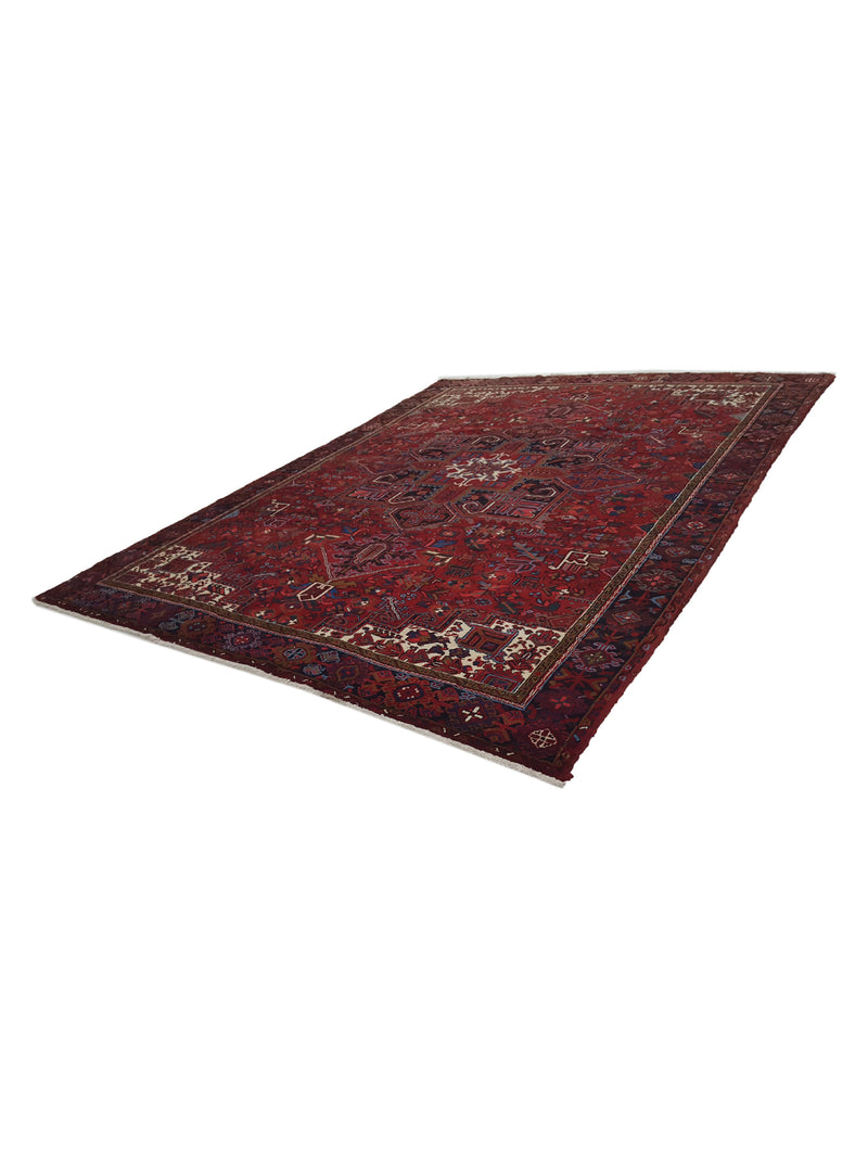 Pacific Heriz 29846 Red Black Traditional Hand Knotted Rug