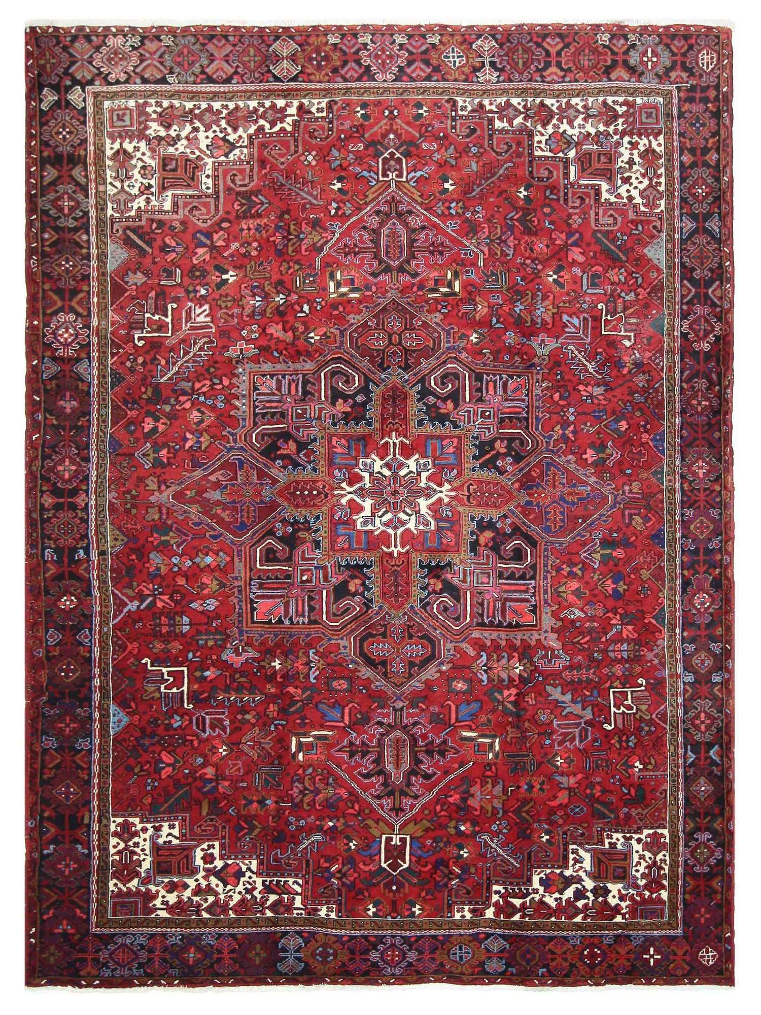 Pacific Heriz  Red Black Traditional