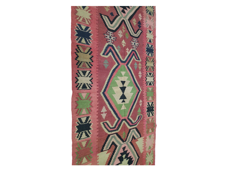 Aura Kilim 29849 Pink Green Kilim Hand Woven Rug