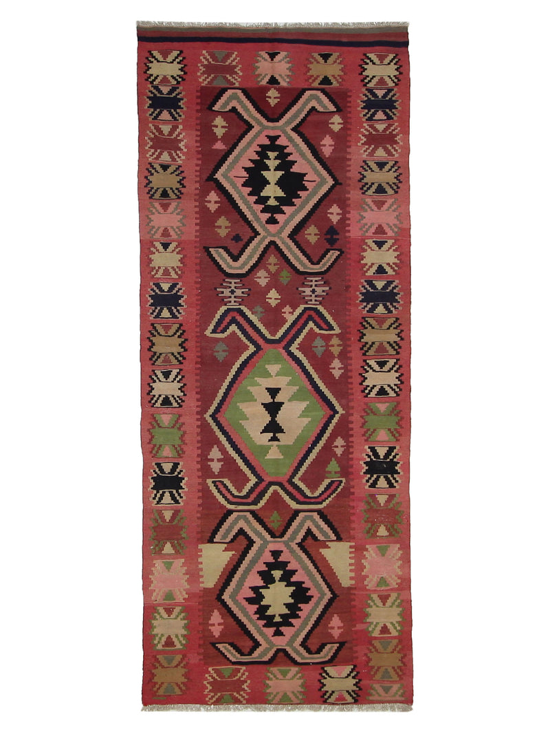 Aura Kilim  Pink Green Kilim