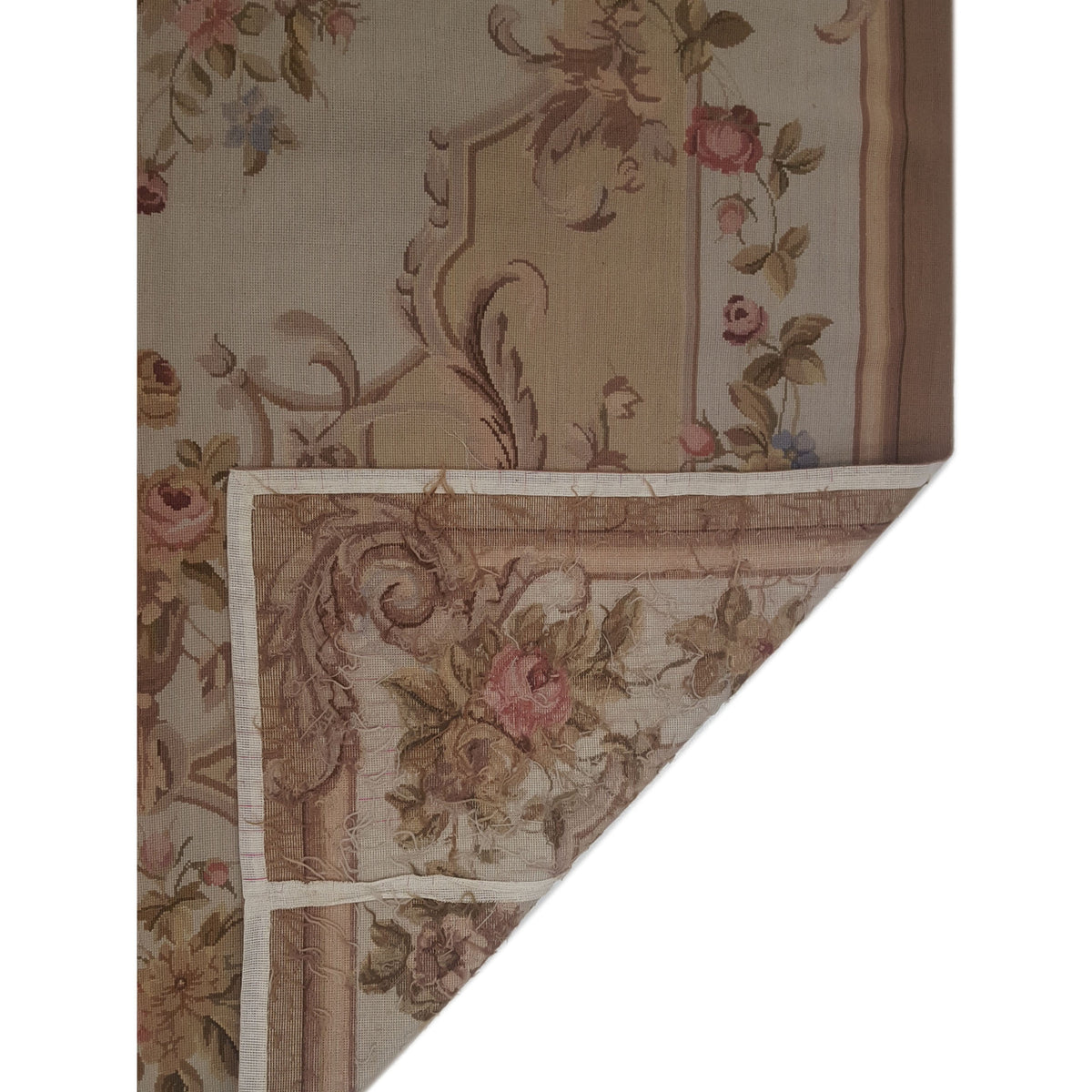 Pacific Needle Point 29854 Beige Brown Tapestry Needle Point Rug