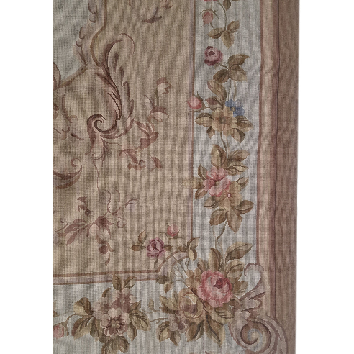 Pacific Needle Point 29854 Beige Brown Tapestry Needle Point Rug