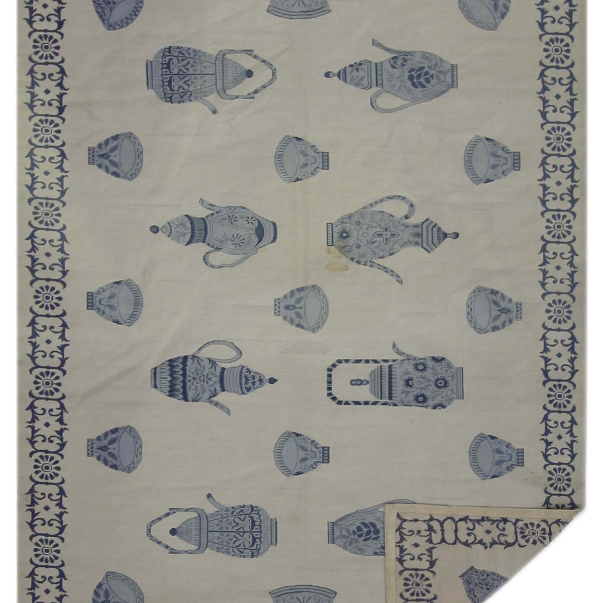 Pacific Needle Point 29863 Ivory Blue Tapestry Needle Point Rug