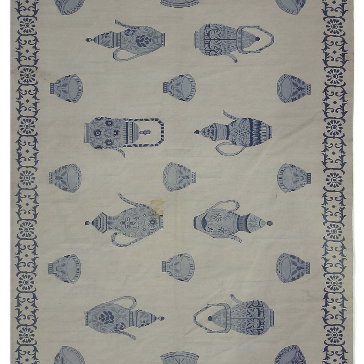 Pacific Needle Point  Ivory Blue Tapestry