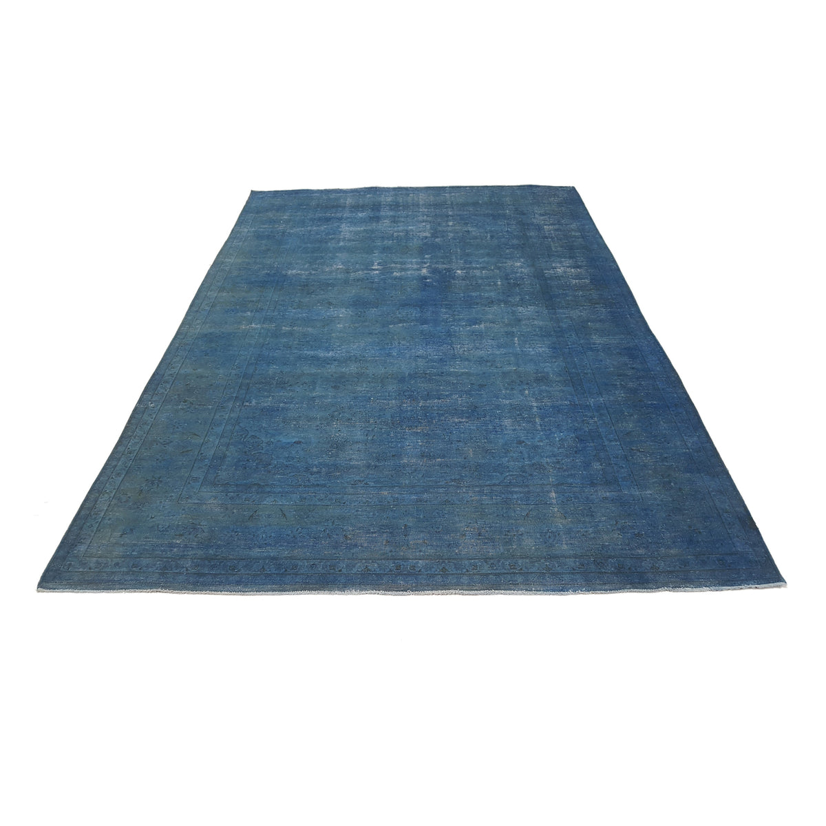 Pacific Vintage Overdyed 29889 Blue Blue Vintage Hand Knotted Rug