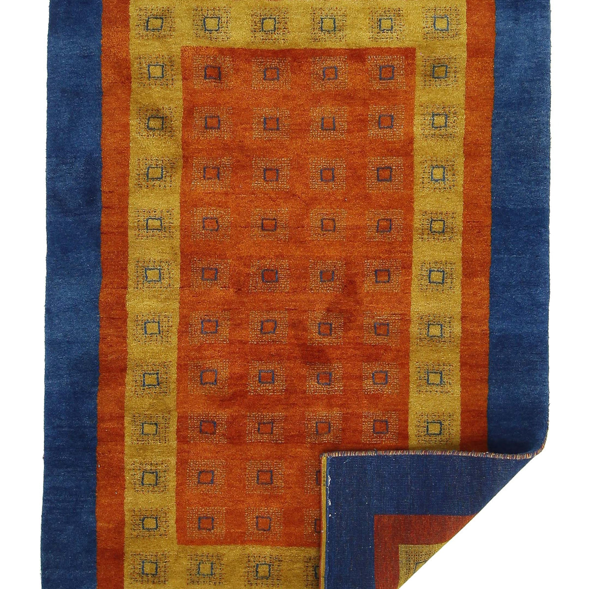 Pacific Gabbeh 29950 Orange Blue Transitional Hand Knotted Rug