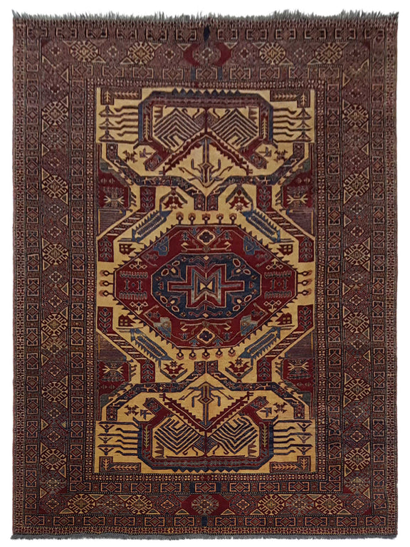 Pacific Kazak Super  Burgundy Khaki Traditional