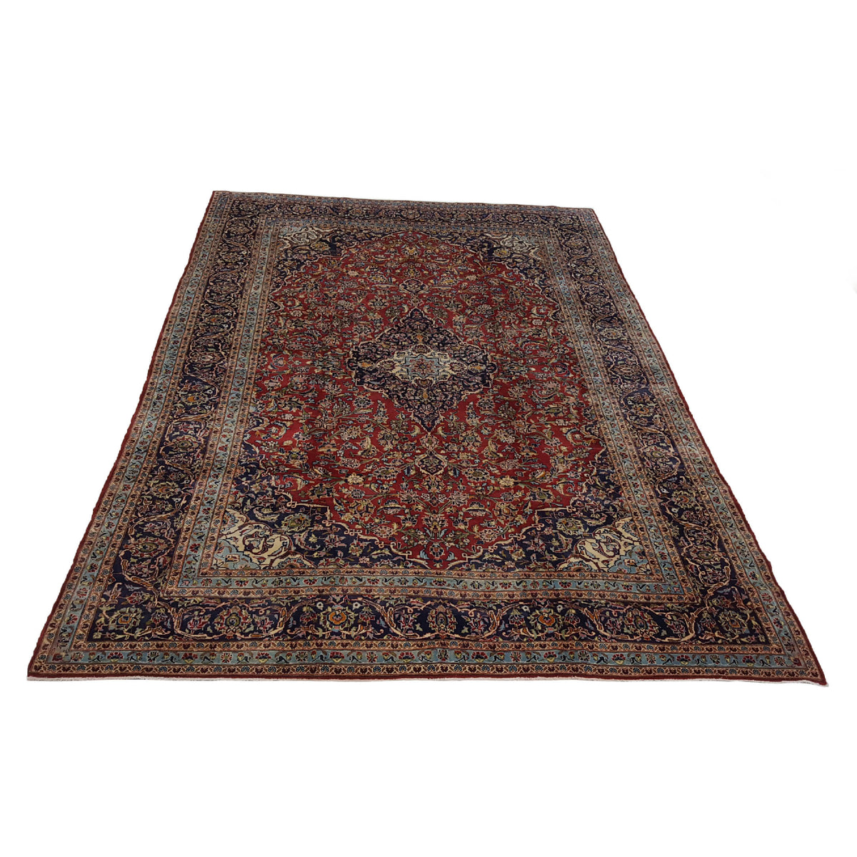 Pacific Kashan 30528 Red Navy Traditional Hand Knotted Rug