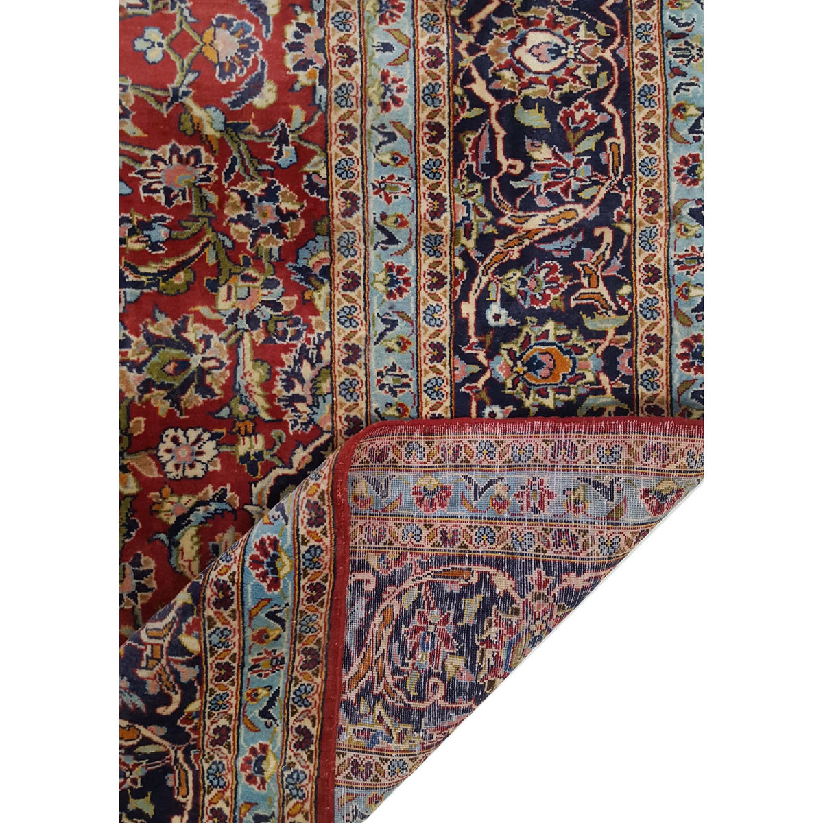 Pacific Kashan 30528 Red Navy Traditional Hand Knotted Rug