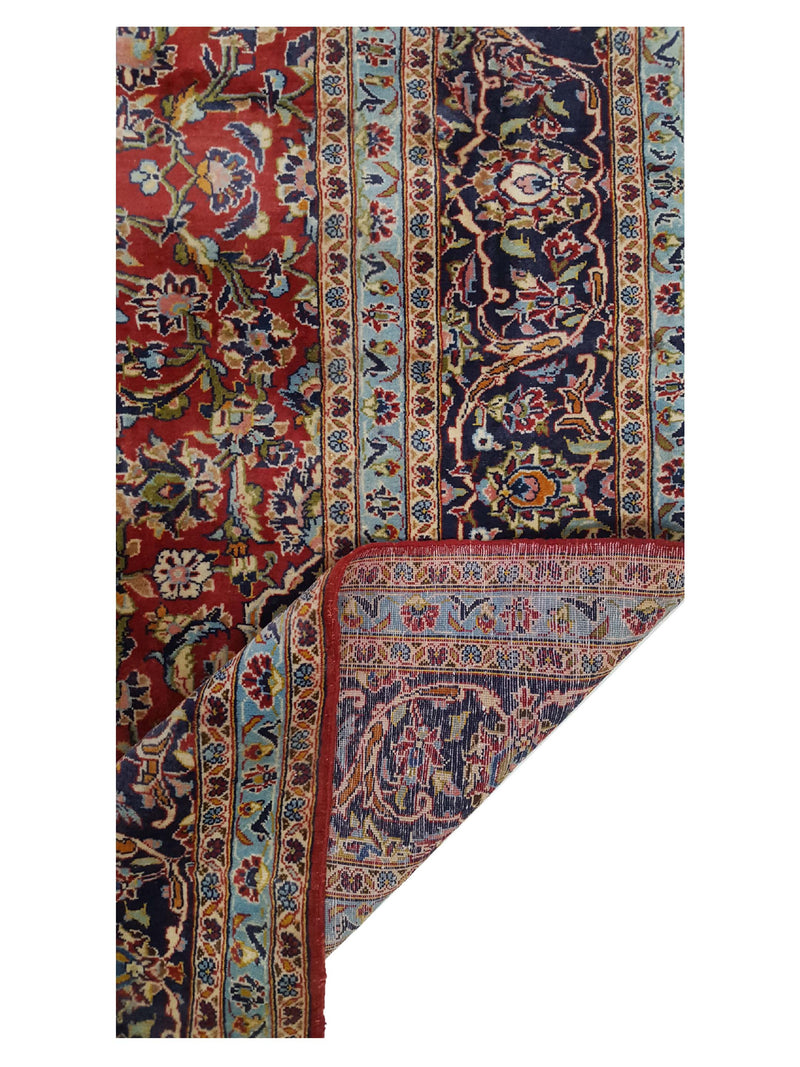 Pacific Kashan 30528 Red Navy Traditional Hand Knotted Rug