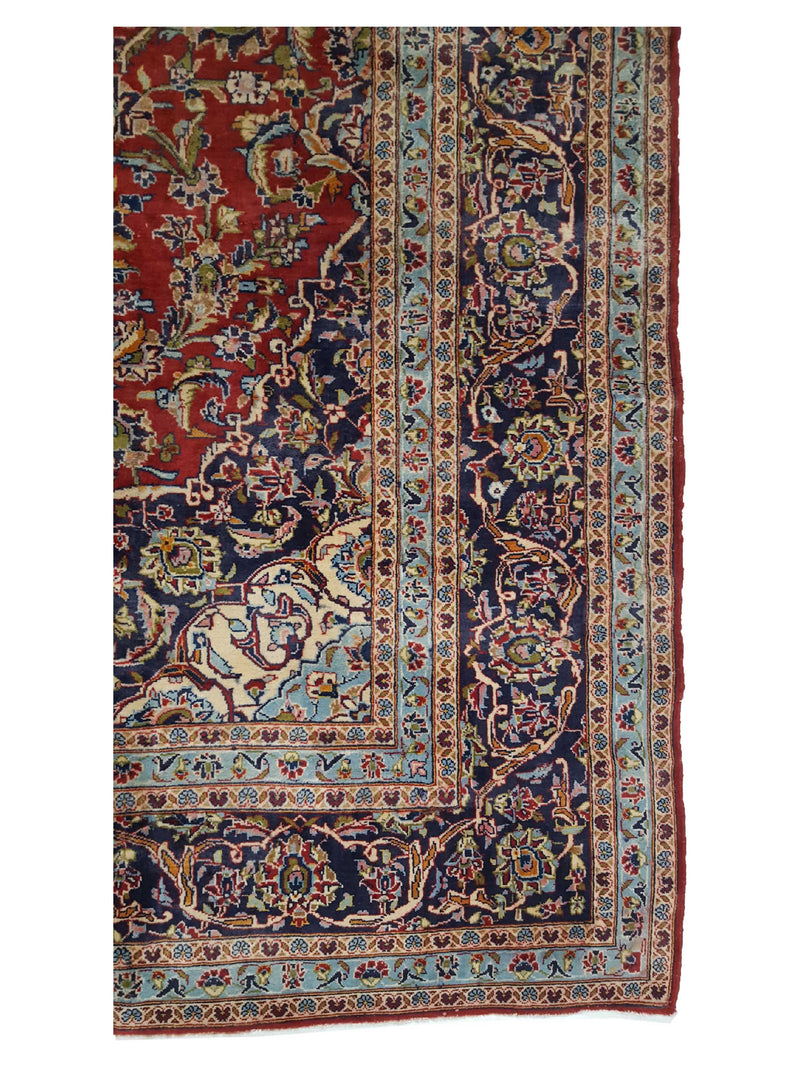 Pacific Kashan 30528 Red Navy Traditional Hand Knotted Rug