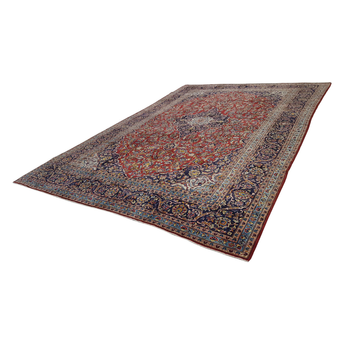 Pacific Kashan 30528 Red Navy Traditional Hand Knotted Rug