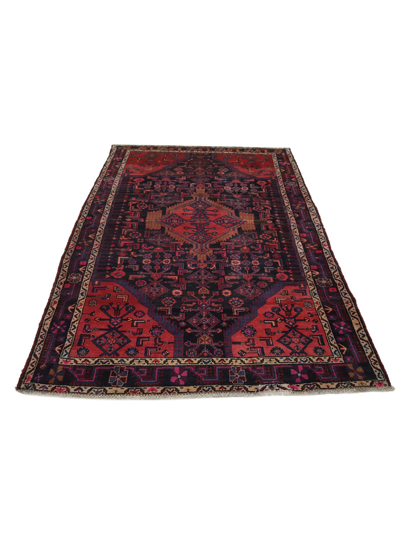 Fasa Persian 30877 Orange Navy Traditional Semi Antique Rug